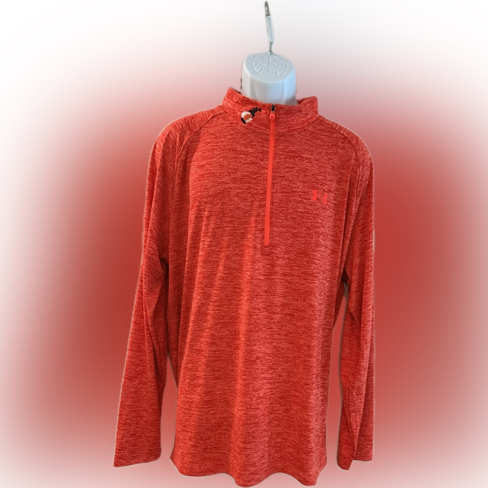 Under Armour Heathered Orange & Red Pullover